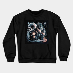 Cosmic Cat Fusion Crewneck Sweatshirt